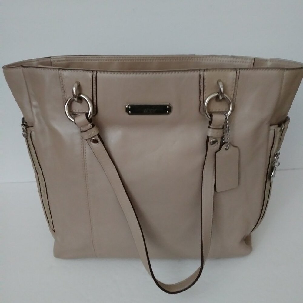 Coach Beige Double Handle Tote Bag - Picture 8 of 12